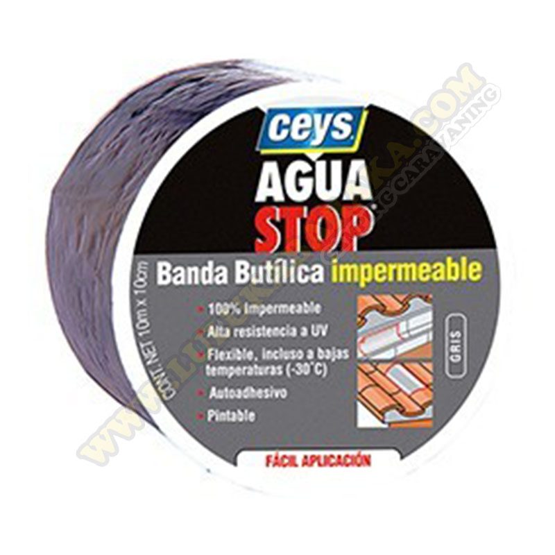 Ruban Aquastop imperméable butyle gris 10 cm x 10 m
