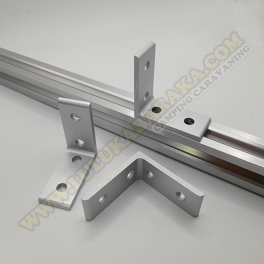 Équerre de fixation (4 trous) pour profilé en aluminium