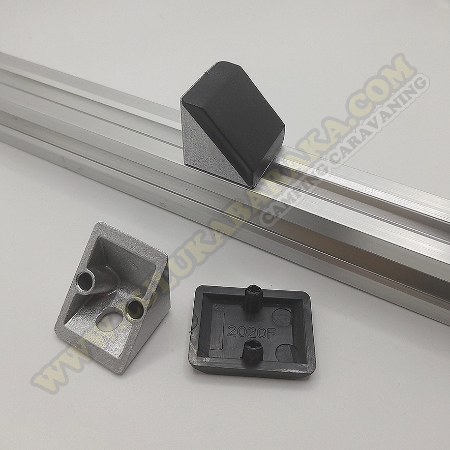 Carré avec couvercle pour profilé en aluminium
