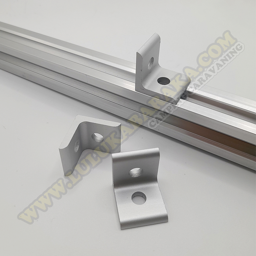 Équerre de fixation (2 trous) pour profilé en aluminium