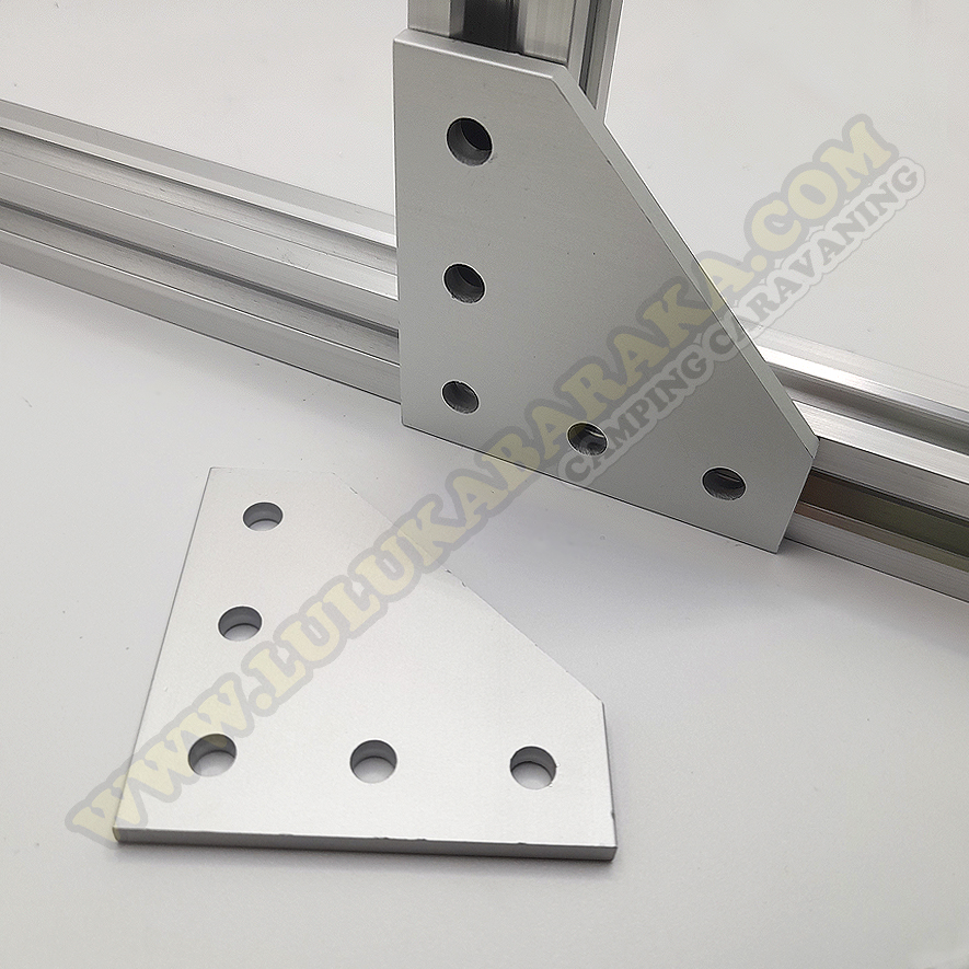 Plaque de jonction à 5 trous pour profilé en aluminium