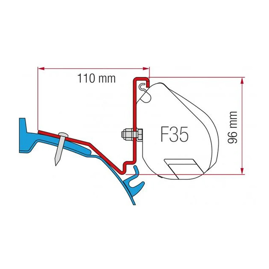 Support F35 pour Ford Custom Capland/Capfun (H1/L2) 2015 - 2018.
