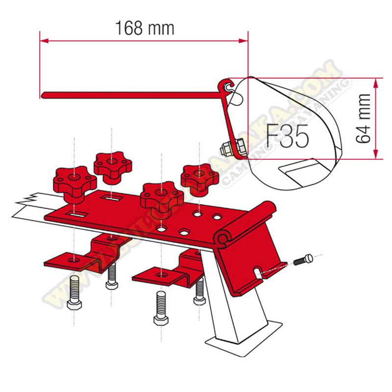 Support F35 Standard barres toit
