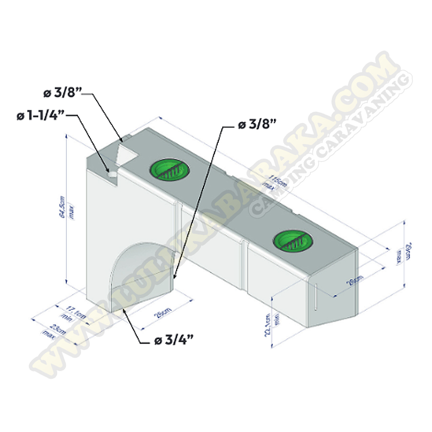 Réservoir passage de roue 95LT Ducato 250/290 depuis 2006 (OUTLET)