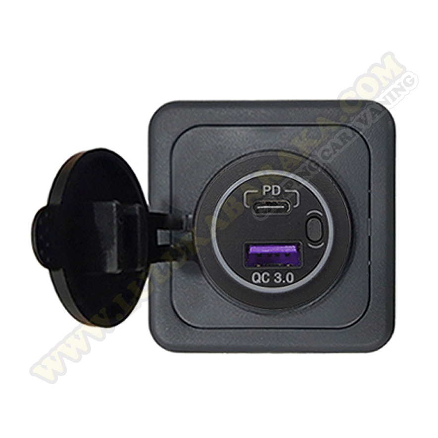 Prise USB 3.0 + connecteur C avec interrupteur avec cadre